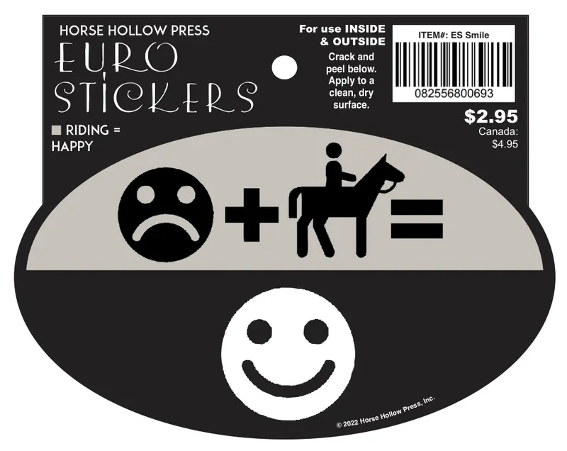 Oval Equestrian Horse Sticker / Smile Frown / Waterproof 2