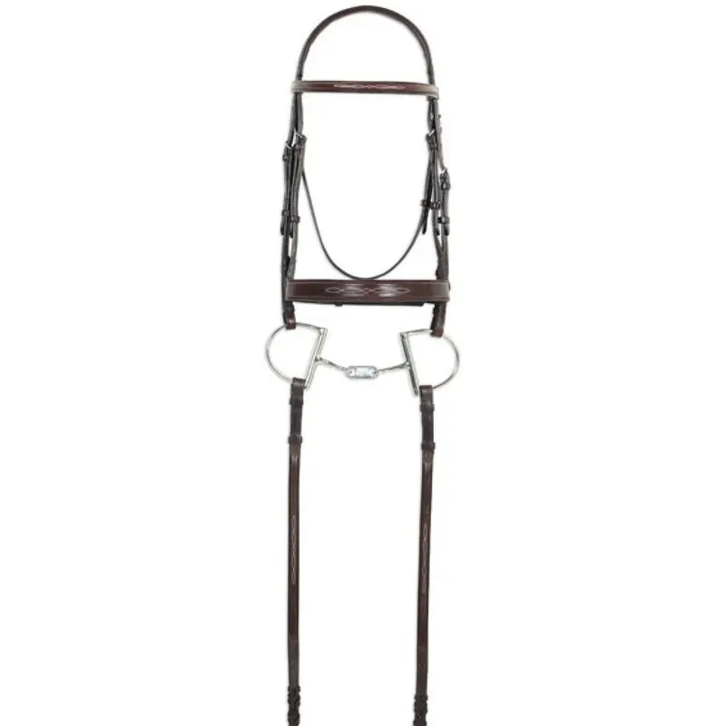 Ovation Classic Collection - Fancy Raised Comfort Crown Wide Noseband Bridle With Fancy Raised Laced Reins 1