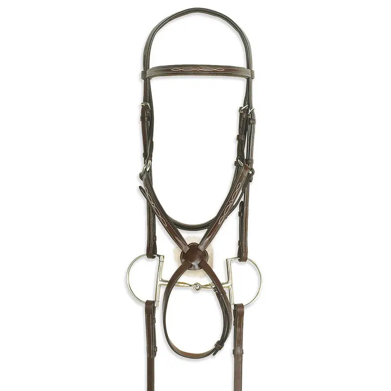 Ovation Classic Figure 8 Comfort Crown Bridle W/ Biogrip Rubber Reins - Horse 1