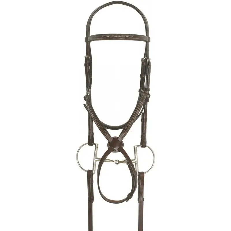 Ovation Elite Collection Fancy Raised Traditional Crown Padded Figure-8 Bridle With Biogrip Rubber Reins 1