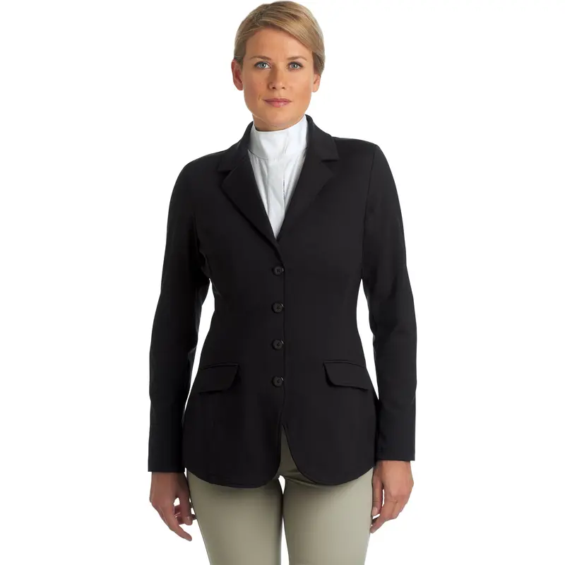 Ovation Ladies Destiny 4-Button Show Coat-Black 1