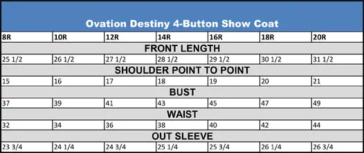 Ovation Ladies Destiny 4-Button Show Coat-Black 2