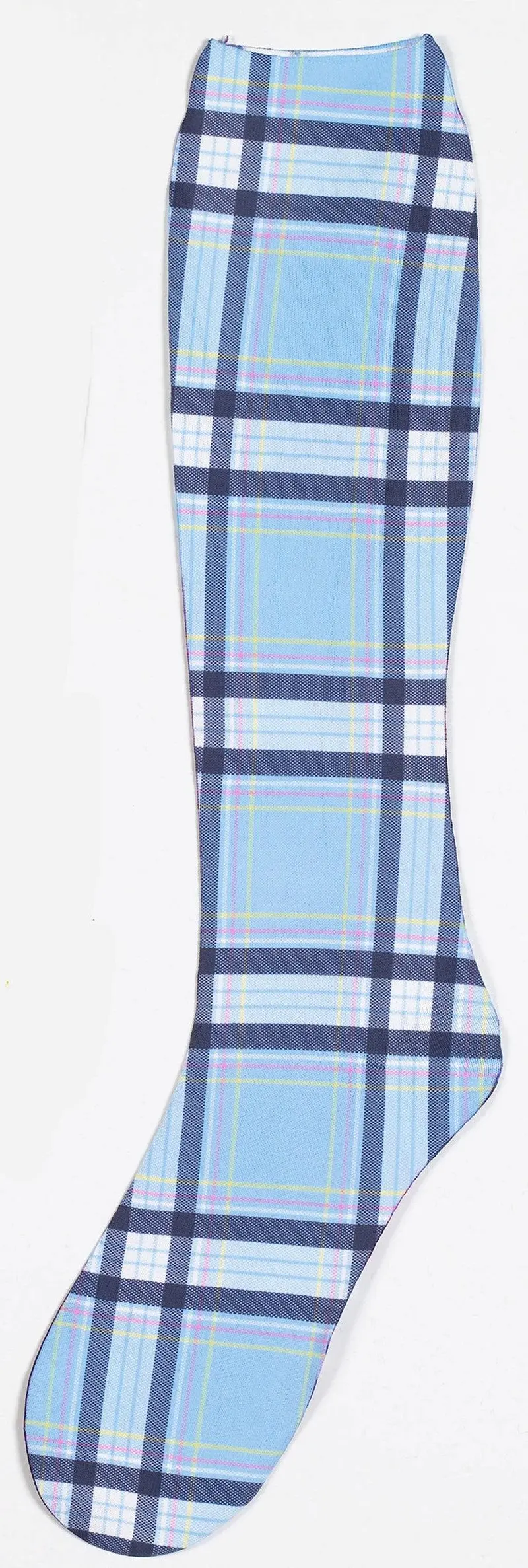 Ovation Ladies Zocks Boot Socks-Light Blue Plaid 1