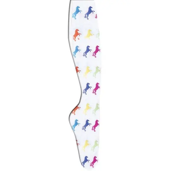 Ovation Ladies Zocks Boot Socks-Rainbow Horses 1