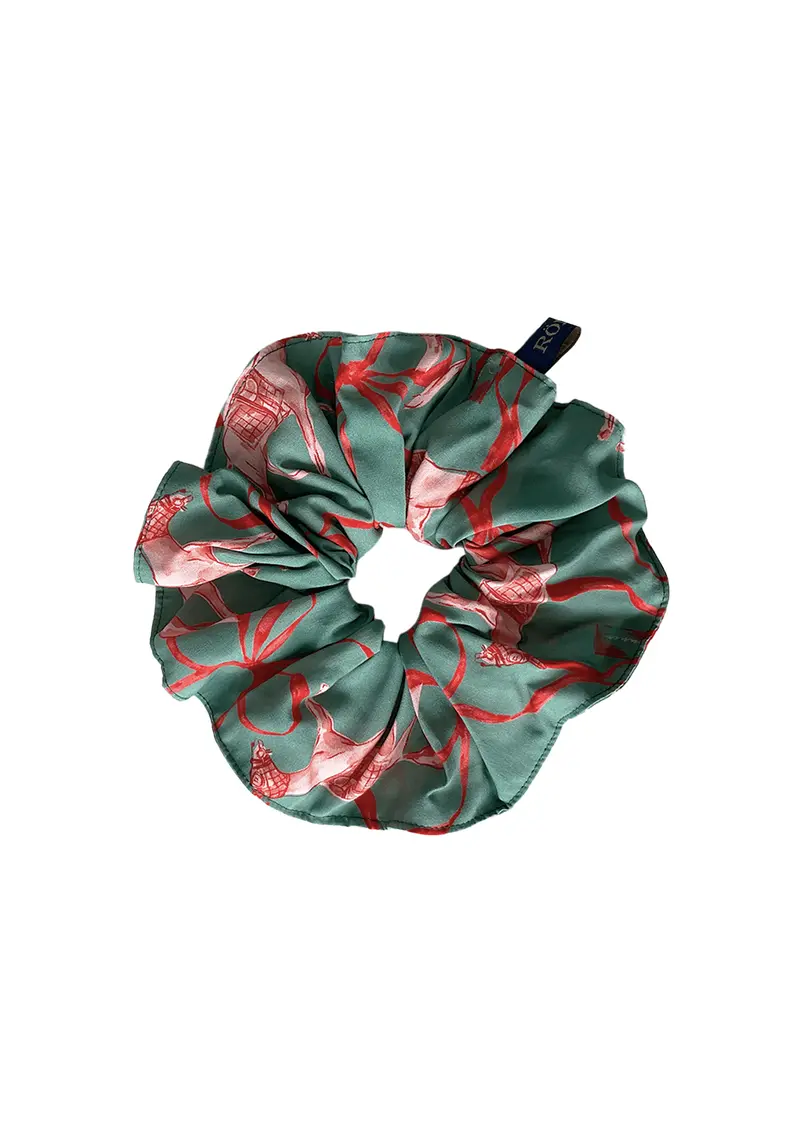 Oversized Hair Scrunchie | Lucky Ribbon Print 1