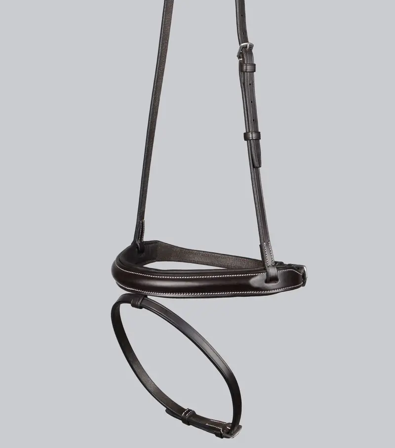 Padded Noseband For Pro Elevator Bridle Dark Havana 1