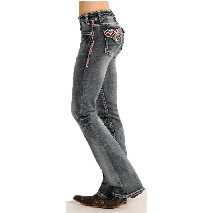 Panhandle Slim Mid Rise Rock&Roll Cowgirl - Lt Vintage Wash Boot Cut Jean 2