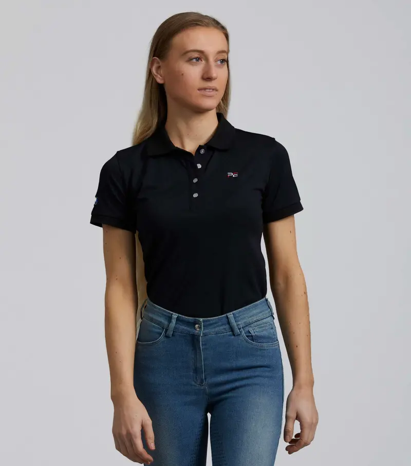 Pe Ladies Team Polo Shirt Black 1