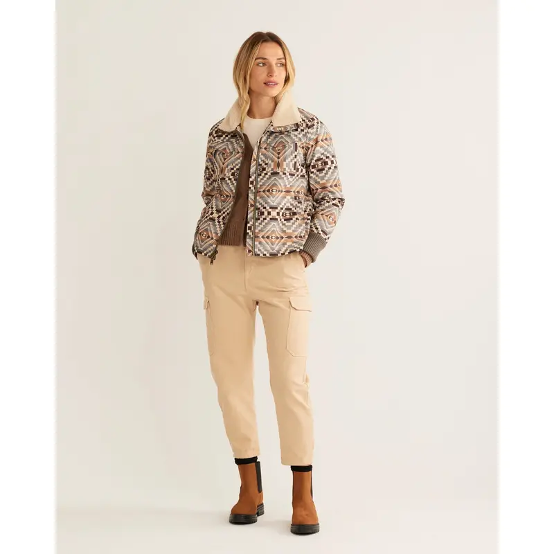 Pendleton Women's Abiquiu Sky Tan Madera Zip Jacket 1