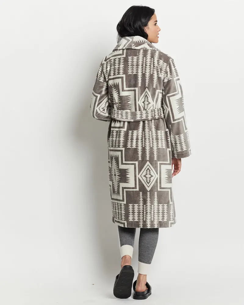 Pendleton Women's Harding Grey Cotton Terry Velour Robe 3