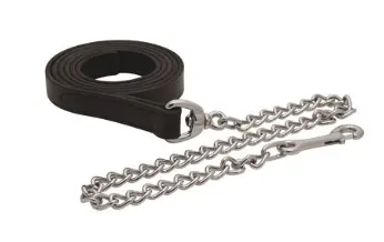Perri's Leather Lead With 30 In Stainless Chain 1