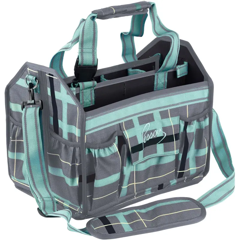 Pessoa Alpine Tack Tote-Clay And Teal Plaid 1