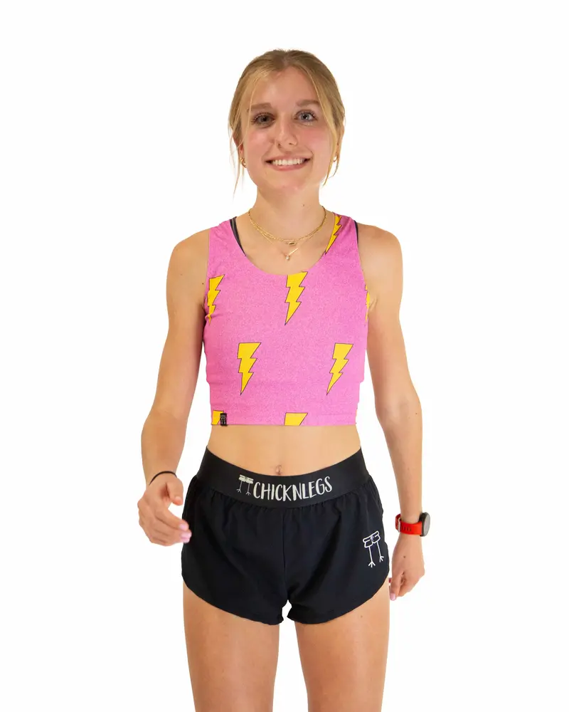 Pink Bolts Pwr Crop Top 1