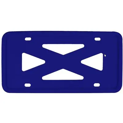 Plain 4-Hole Wide Rail Silicone License Plate Frame (Blue) 1