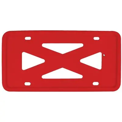 Plain 4-Hole Wide Rail Silicone License Plate Frame (Red) 1