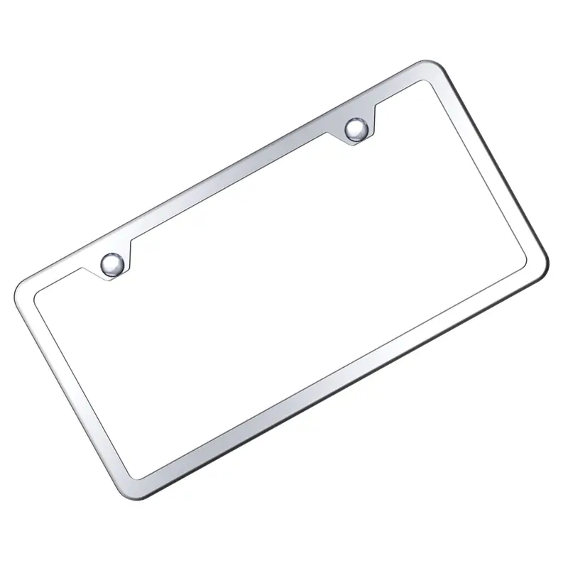 Plain Frame License Plate With 2 Holes (Chrome) 2