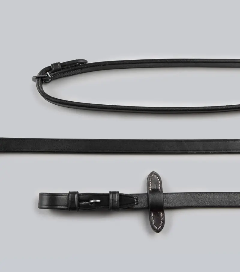 Plain Leather Reins Black 1