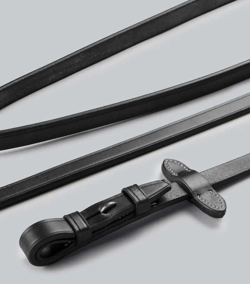 Plain Leather Reins Black 2