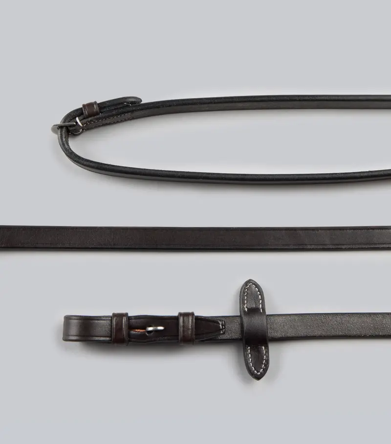Plain Leather Reins Dark Havana 1