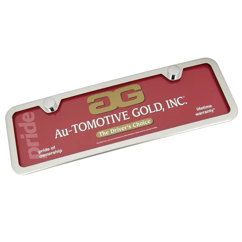 Plain Mini License Plate Frame With 2 Holes (Chrome) 1