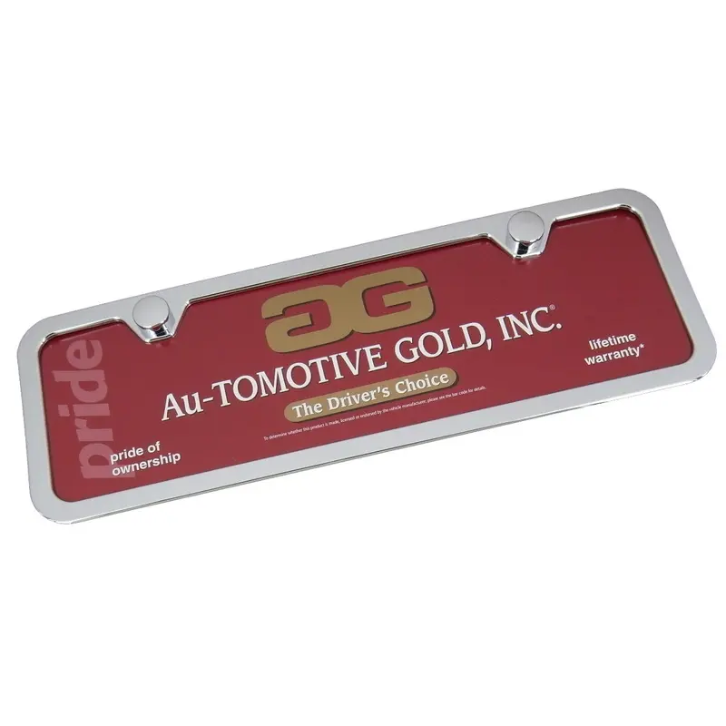 Plain Mini License Plate Frame With 2 Holes (Chrome) 1