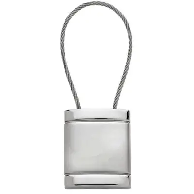 Plain Satin Chrome Cable Key Ring (Silver) 1