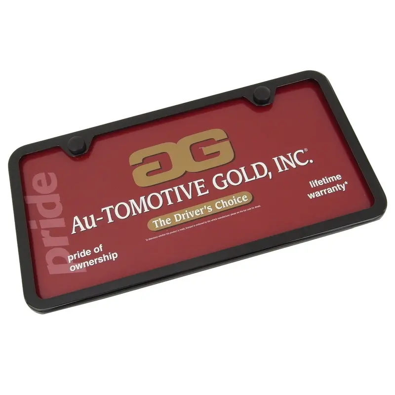 Plain Slimline License Plate Frame With 2 Holes (Black) 1