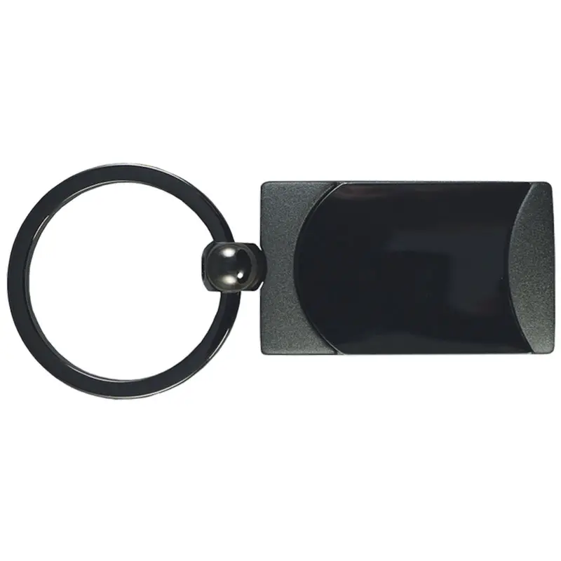 Plain Two-Tone Rectangular Key Chain (Gun Metal) 1