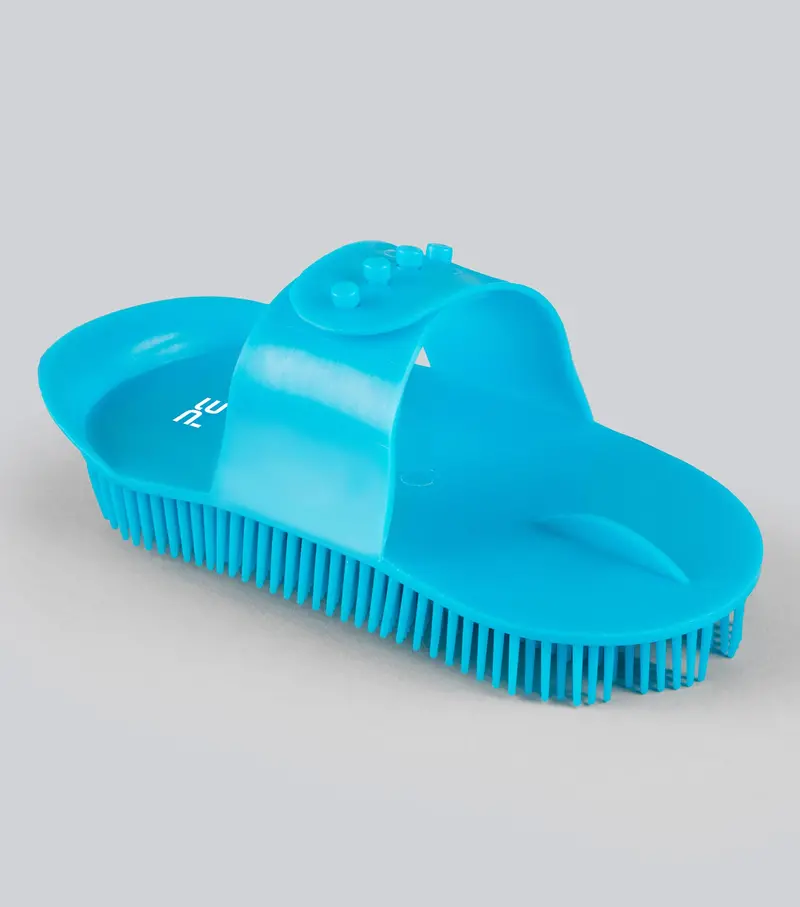 Plastic Curry Comb Peacock Blue 1