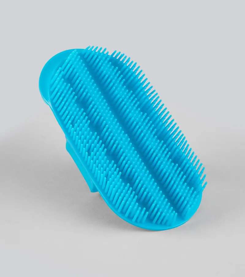 Plastic Curry Comb Peacock Blue 2