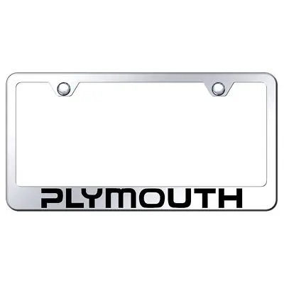 Plymouth Laser Etched Logo Stainless Steel License Plate Frame (Chrome) 1