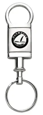 Plymouth Satin Chrome Valet Key Chain (Silver) 1