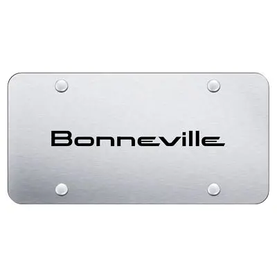 Pontiac Bonneville Laser Etched Logo License Plate (Brushed Chrome) 1