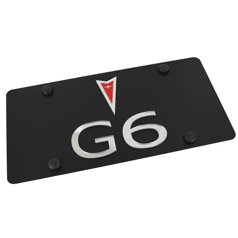 Pontiac Dual Logo G6 License Plate (Black) 1