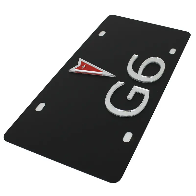Pontiac Dual Logo G6 License Plate (Black) 2