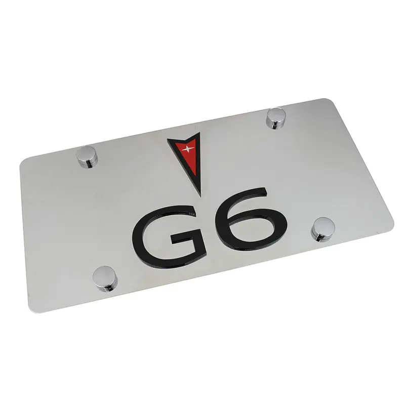 Pontiac Dual Logo G6 License Plate (Chrome) 1