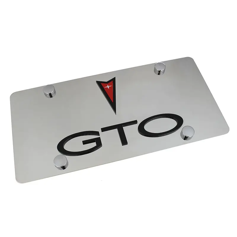 Pontiac Dual Logo Gto License Plate (Chrome) 1