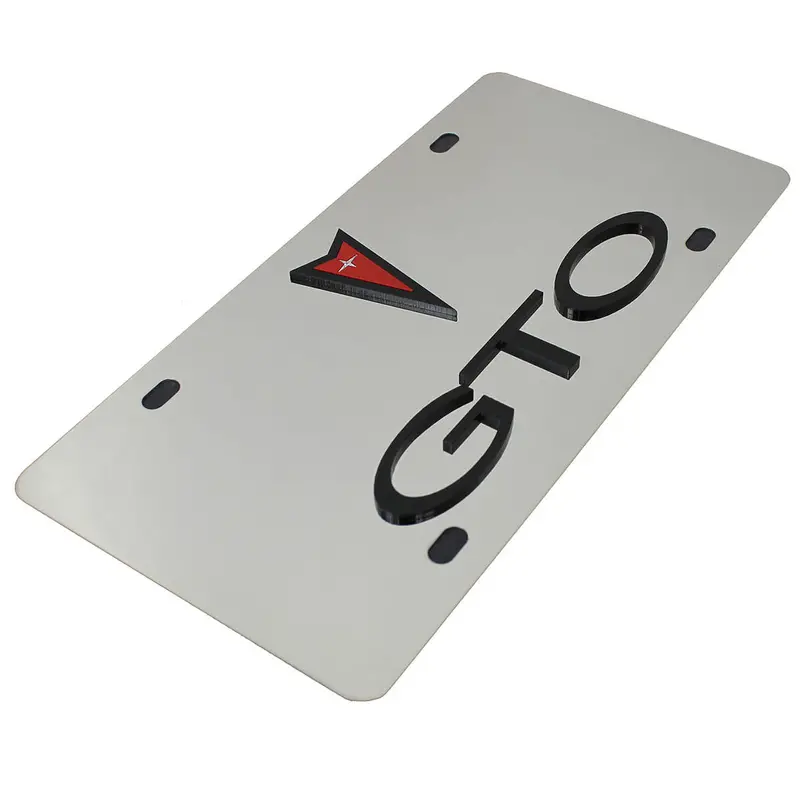 Pontiac Dual Logo Gto License Plate (Chrome) 2