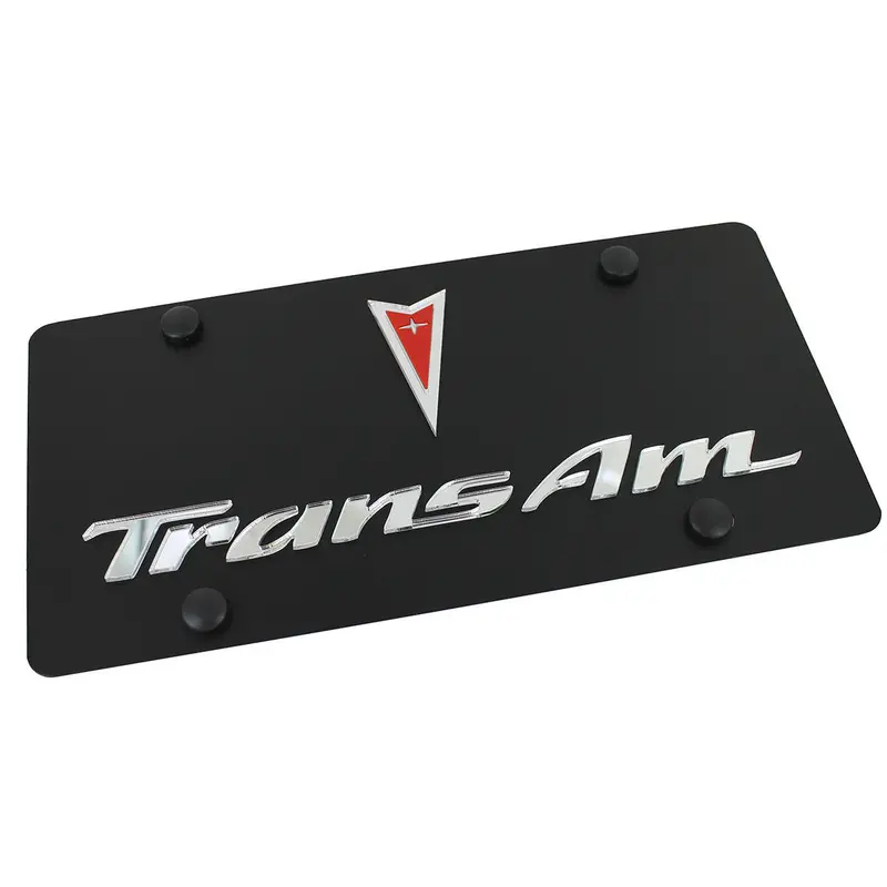 Pontiac Dual Logo Trans Am License Plate (Black) 1