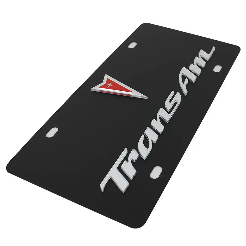 Pontiac Dual Logo Trans Am License Plate (Black) 2