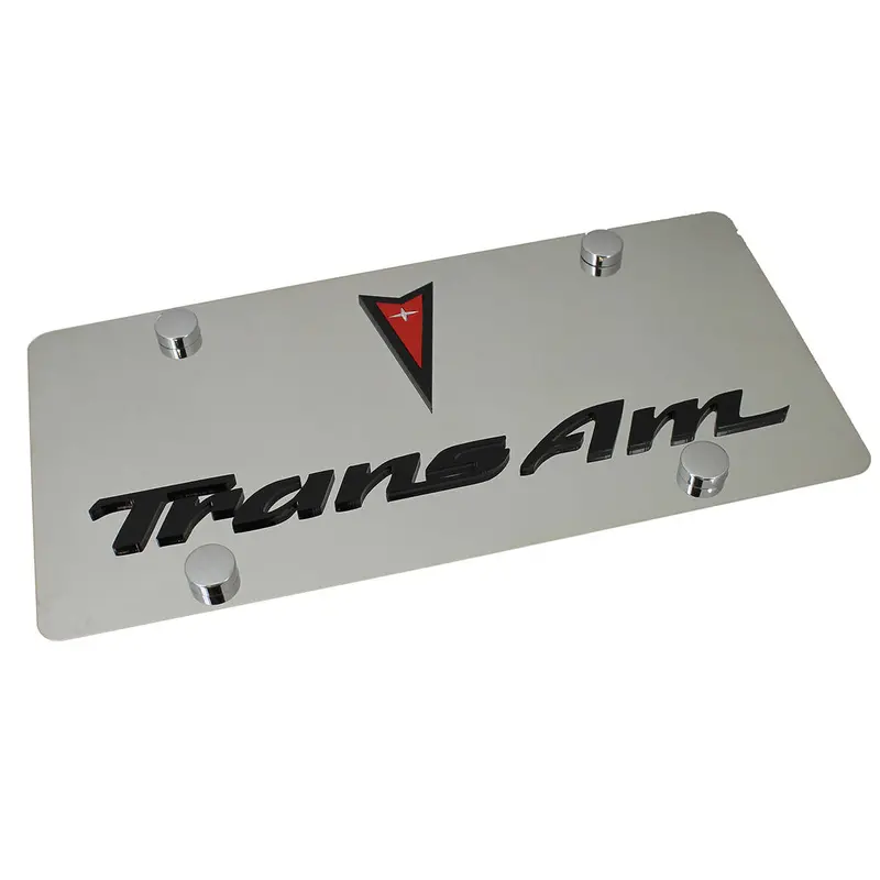 Pontiac Dual Logo Trans Am License Plate (Chrome) 1