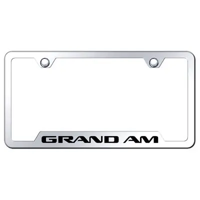 Pontiac Grand Am Laser Etched Logo Cut-Out License Plate Frame (Chrome) 1