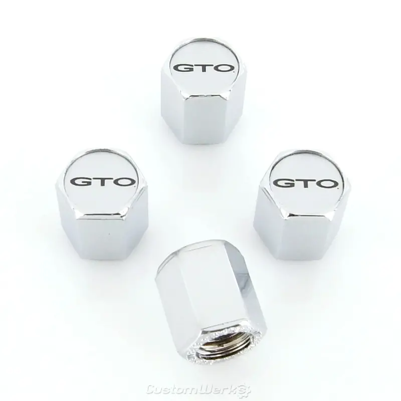 Pontiac Gto Logo Tire Stem Valve Caps (Chrome) 1