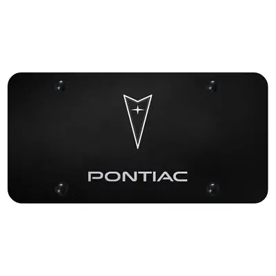 Pontiac Laser Etched Logo License Plate (Black) 1