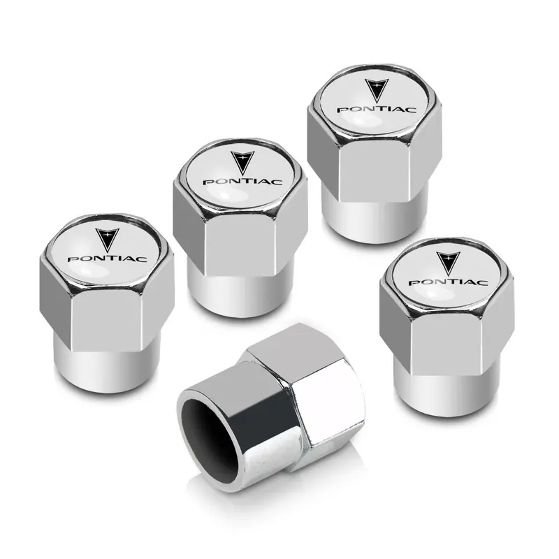 Pontiac Tire Stem Valve Caps Set (Chrome) 1