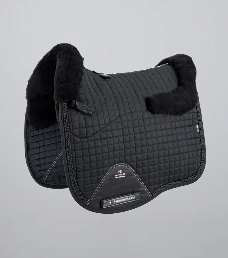 Pony Close Contact Merino Wool Half Lined European Dressage Square Black/Black Wool 1