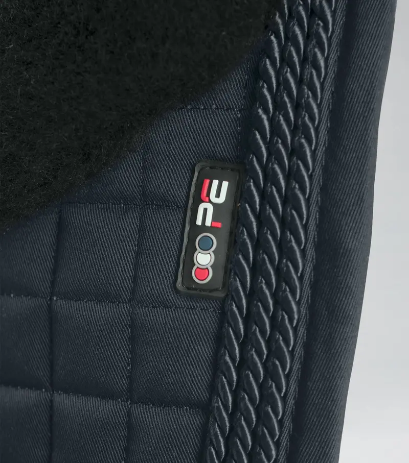 Pony Close Contact Merino Wool Half Lined European Dressage Square Black/Black Wool 2