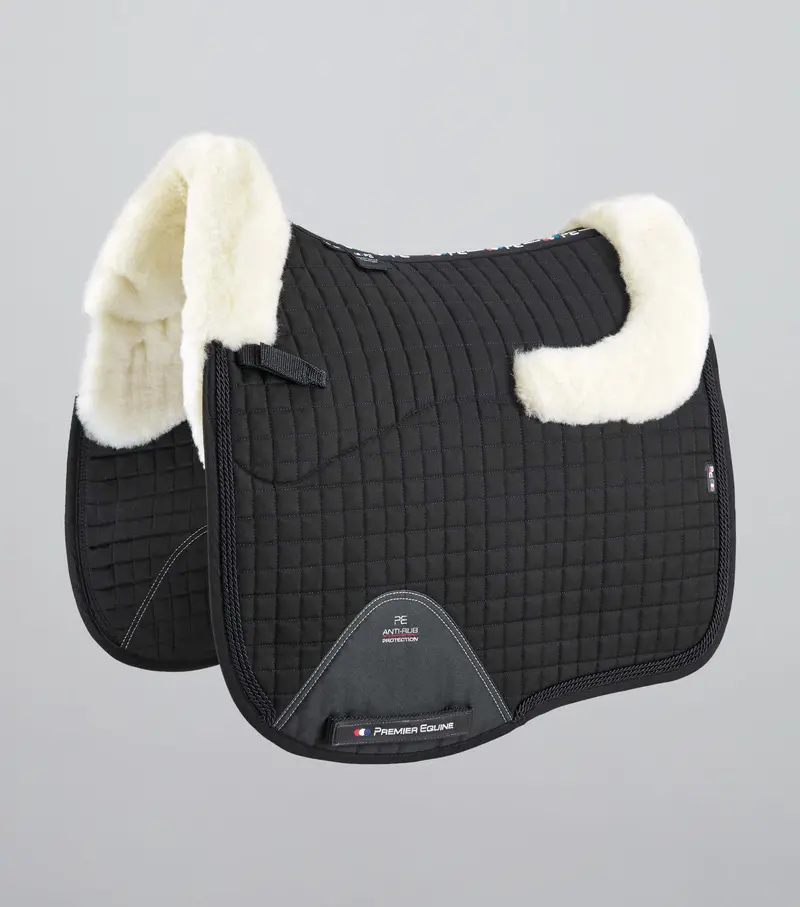 Pony Close Contact Merino Wool Half Lined European Dressage Square Black/Natural Wool 1