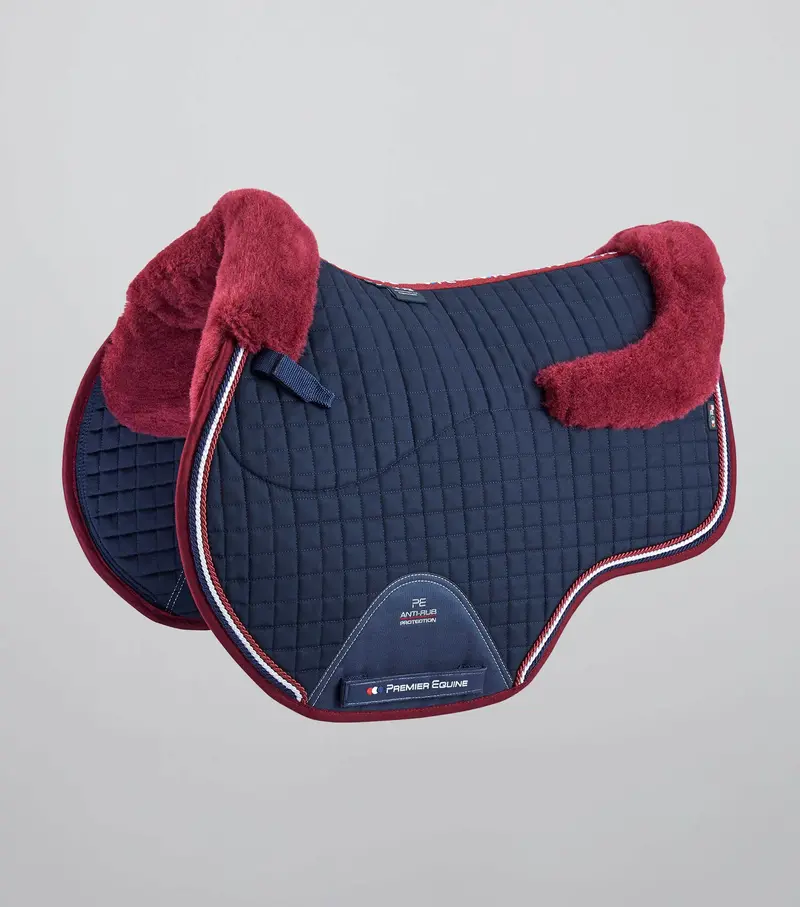 Pony Close Contact Merino Wool Half Lined European Gp/ Jump Square Navy/Burgundy Wool 1