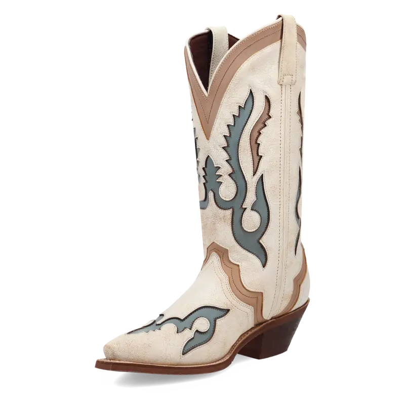 *Pre-Order* Honky Tonk Halo Leather Boot - White 1